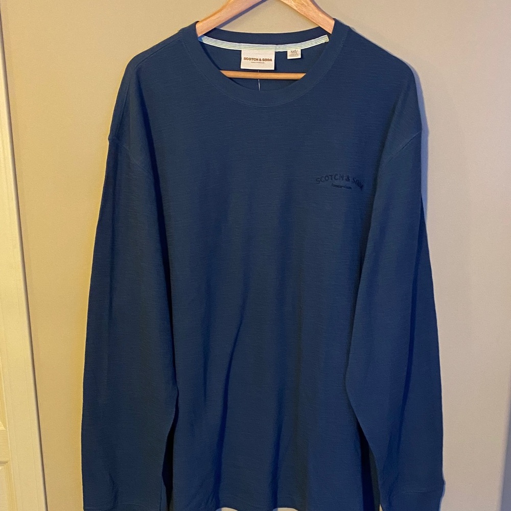 Scotch & Soda Deep Blue Crew Neck Top